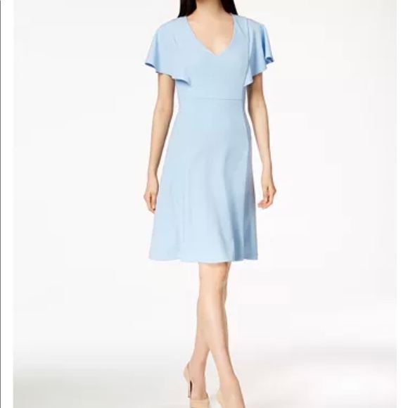 calvin klein flutter sleeve dress